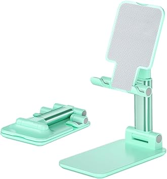 Adjustable Foldable Desk Phone Stand with Silicone Pad
