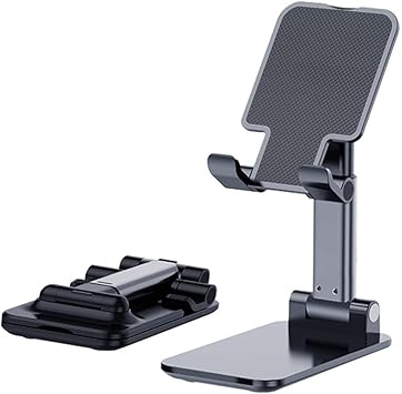 Adjustable Foldable Desk Phone Stand with Silicone Pad
